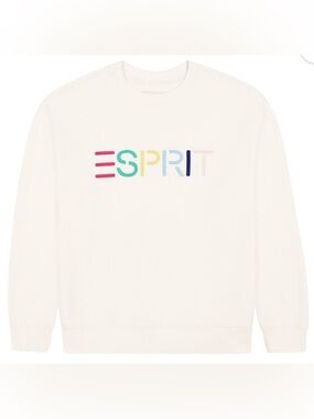 ESPRIT Women’s Fleece Embroidered Logo Sweatshirt, Retro 80s Viral Various Sizes